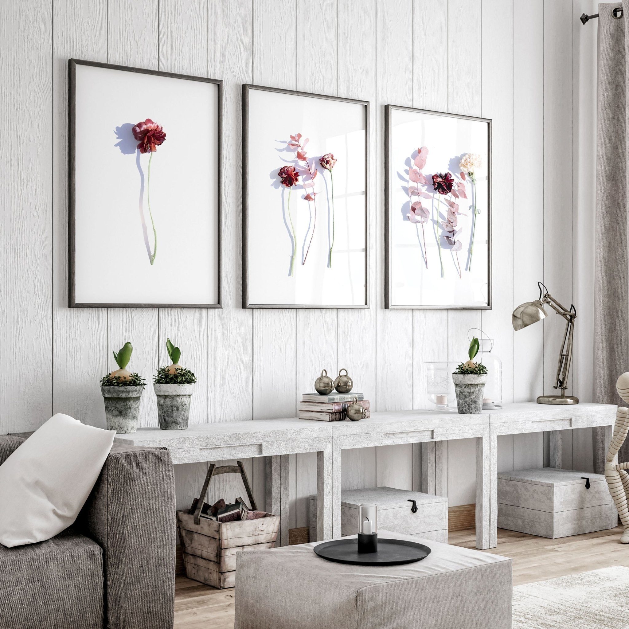 Flower paint | set of 3 wall art prints everthome