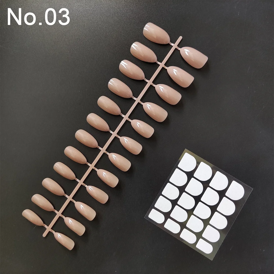 1 Set, 24 Pieces With Nail Adhesive Almond Shape False Nail Tips 20 Popular Colors Optional Full Cover Press On Nail-Nail Inspo