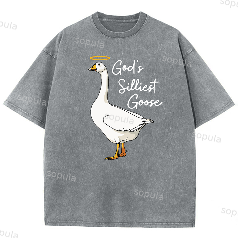 Sopula God's Silliest Goose Unisex Washed T-Shirt