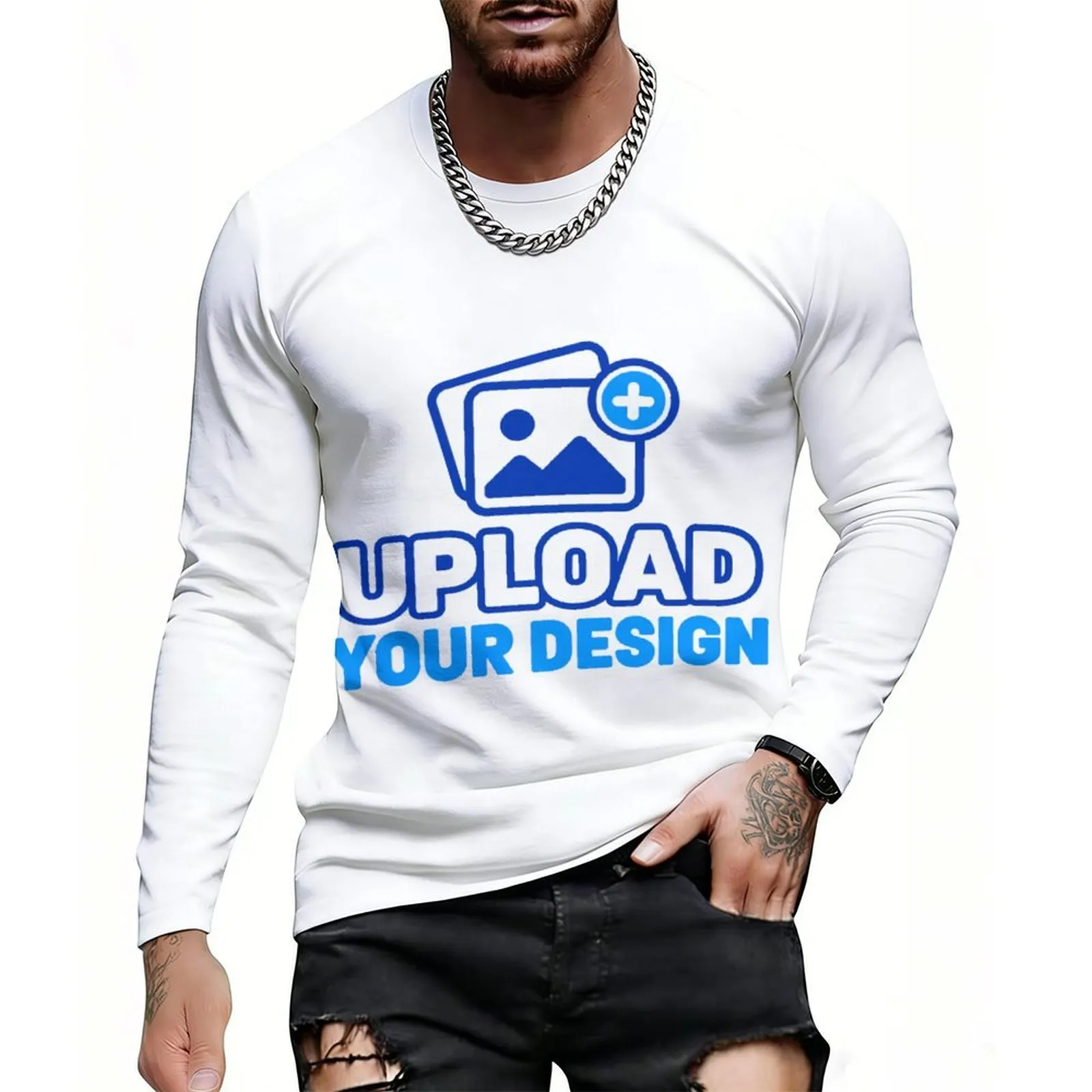 Men's All-Over Print Long Sleeve T-Shirt custom product view 8