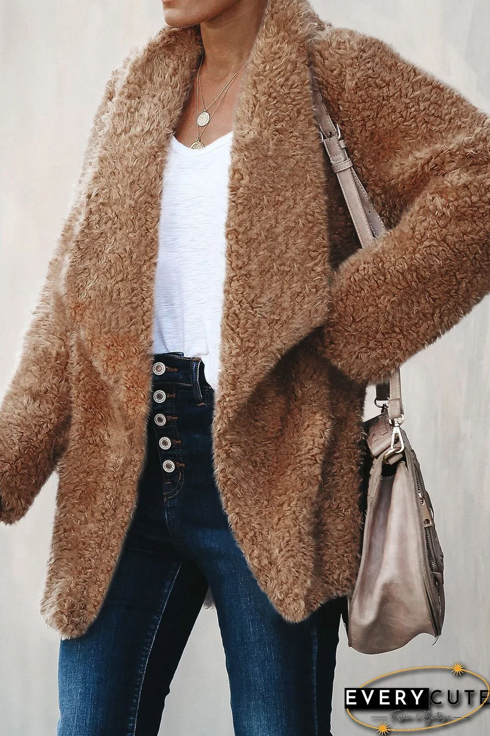 Yellow Pocketed Sherpa Jacket