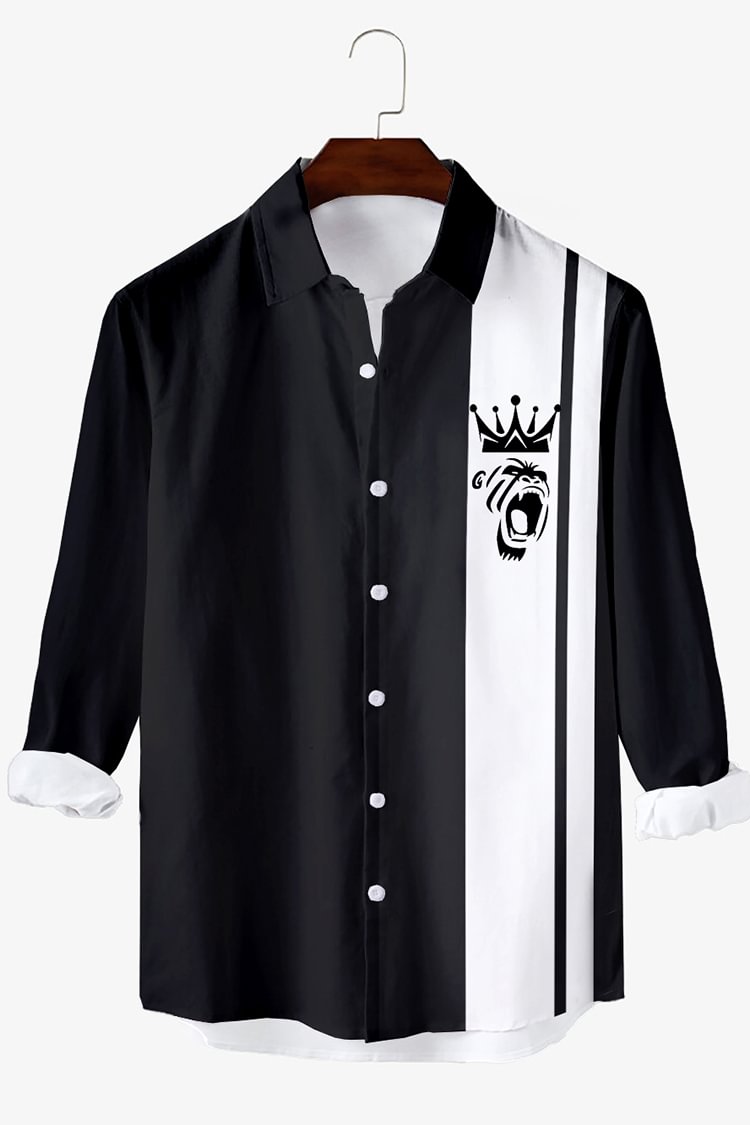 Casual Black And White Printed Shirt