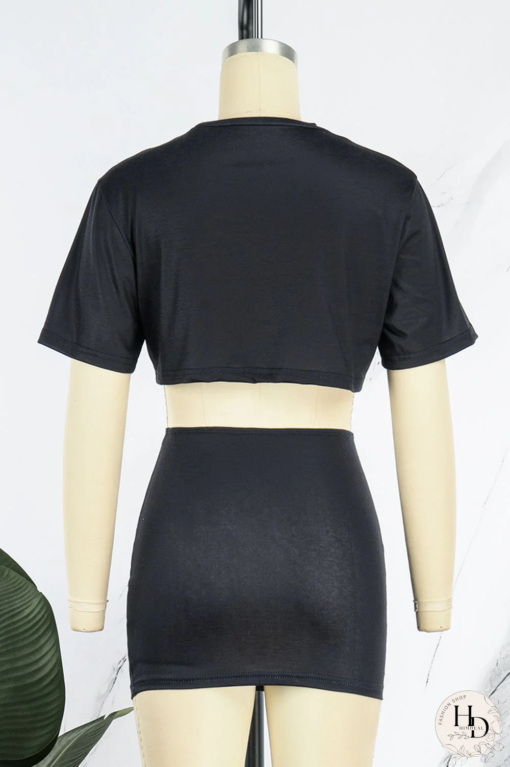 Red Casual Street Print Patchwork O Neck Half Sleeve Two Pieces