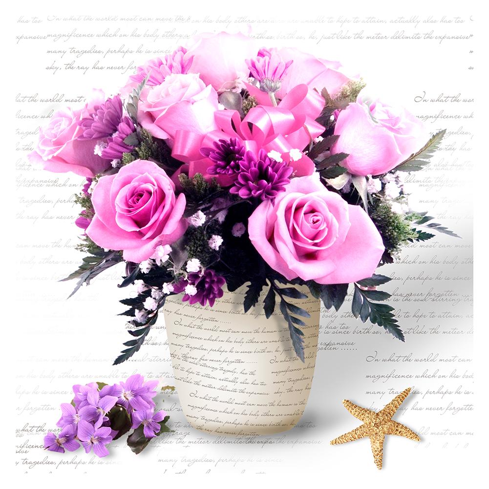 

30*30CM Special Shaped Diamond Painting-Romantic Flowers, 501 Original