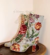 Flower Brocade Boots Baroque Boots Rococo Boots Ankle Lace up Boots Victorian Boots Floral Boots Bridal Boots Retro Boots 1900 shoes Fashion