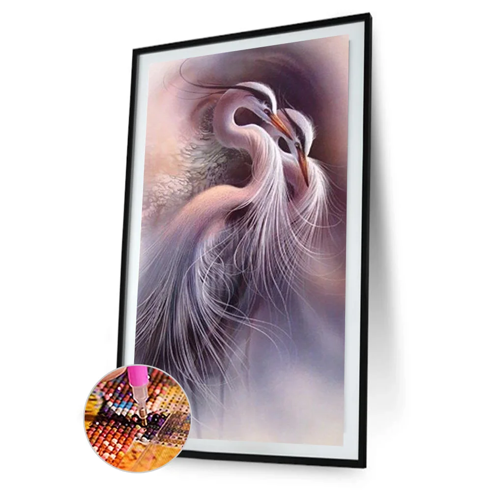 Diamond Painting - Full Round Drill - Pink Heron Crown(40*80cm)