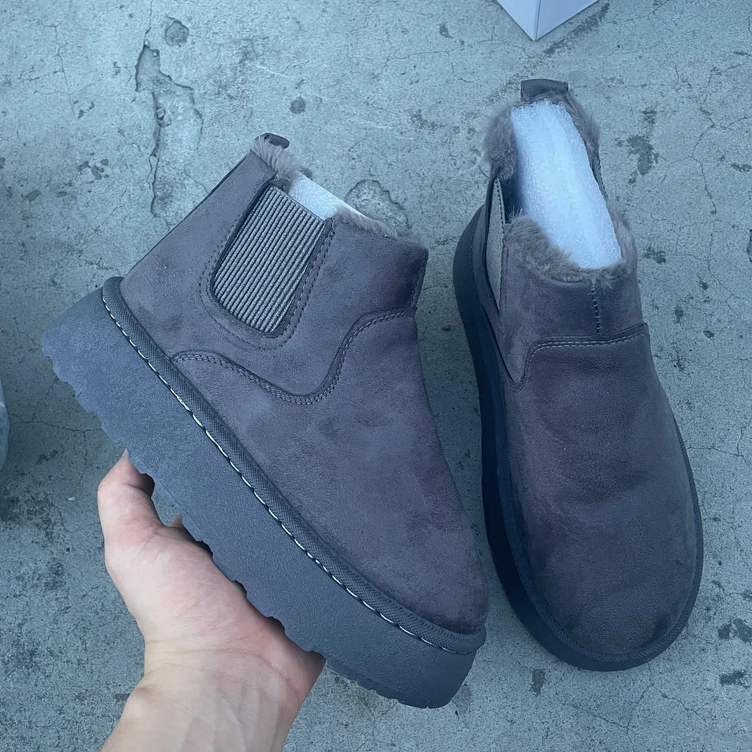 Breakj Breakj Autumn And Winter New Women's Thick Snow Boots Cotton Shoes Warm Plus Velvet Round Head Jacket Cotton Boots 43