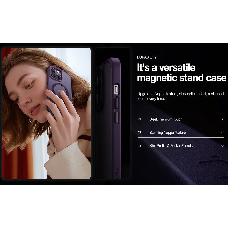 New Design iPhone Shockproof Phone Case Compatible with MagSafe (with Stand)