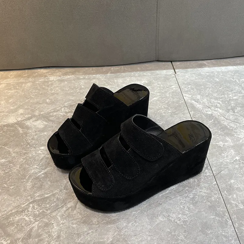 Breakj Breakj Slippers Women's 2023 Korean Version Of Spring And Summer Large Code Magic Stick Thick Bottom Slope And Cold Drag Frosted High With Ladies Slippers