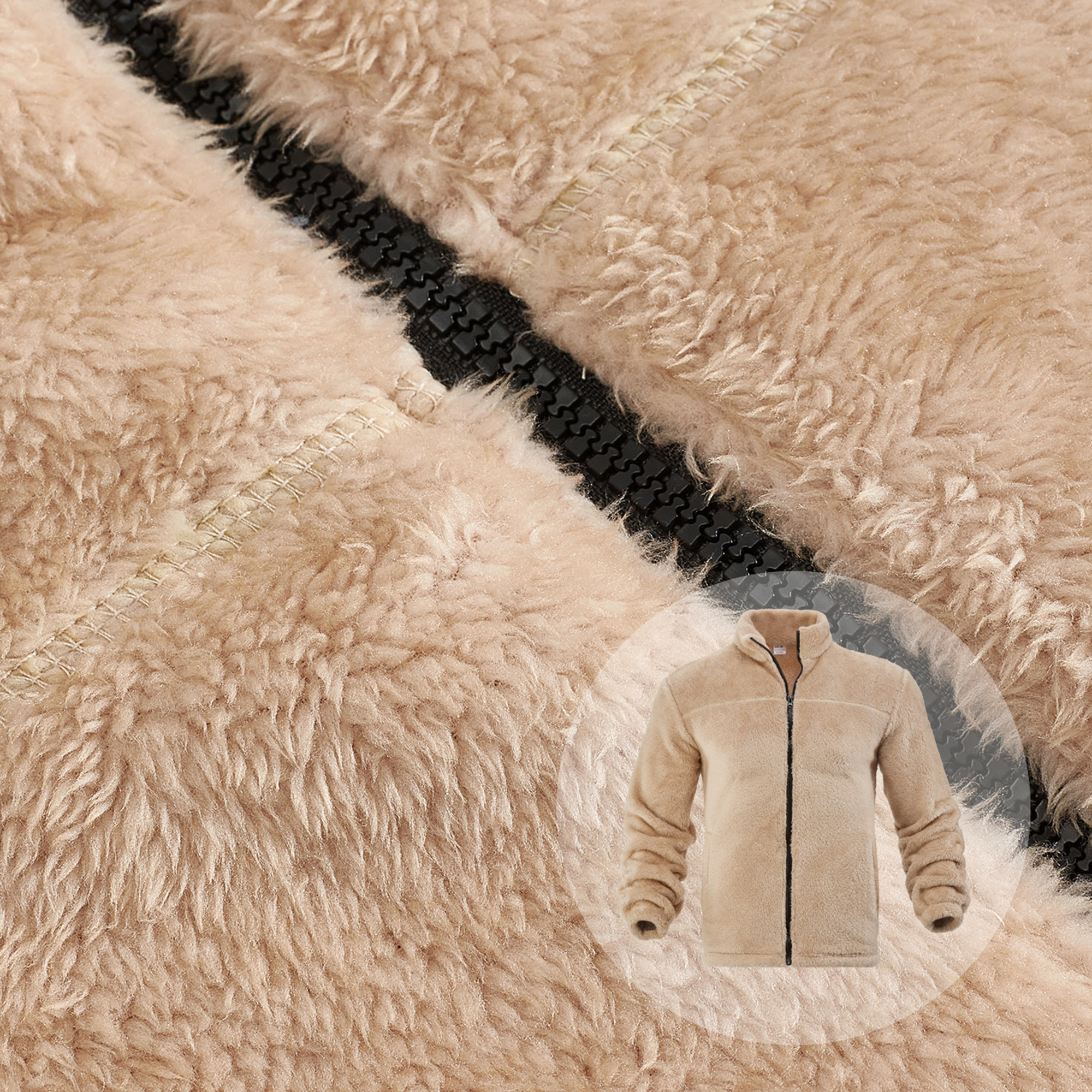 Men's Double-Sided Fleece Thick Stand Collar Jacket