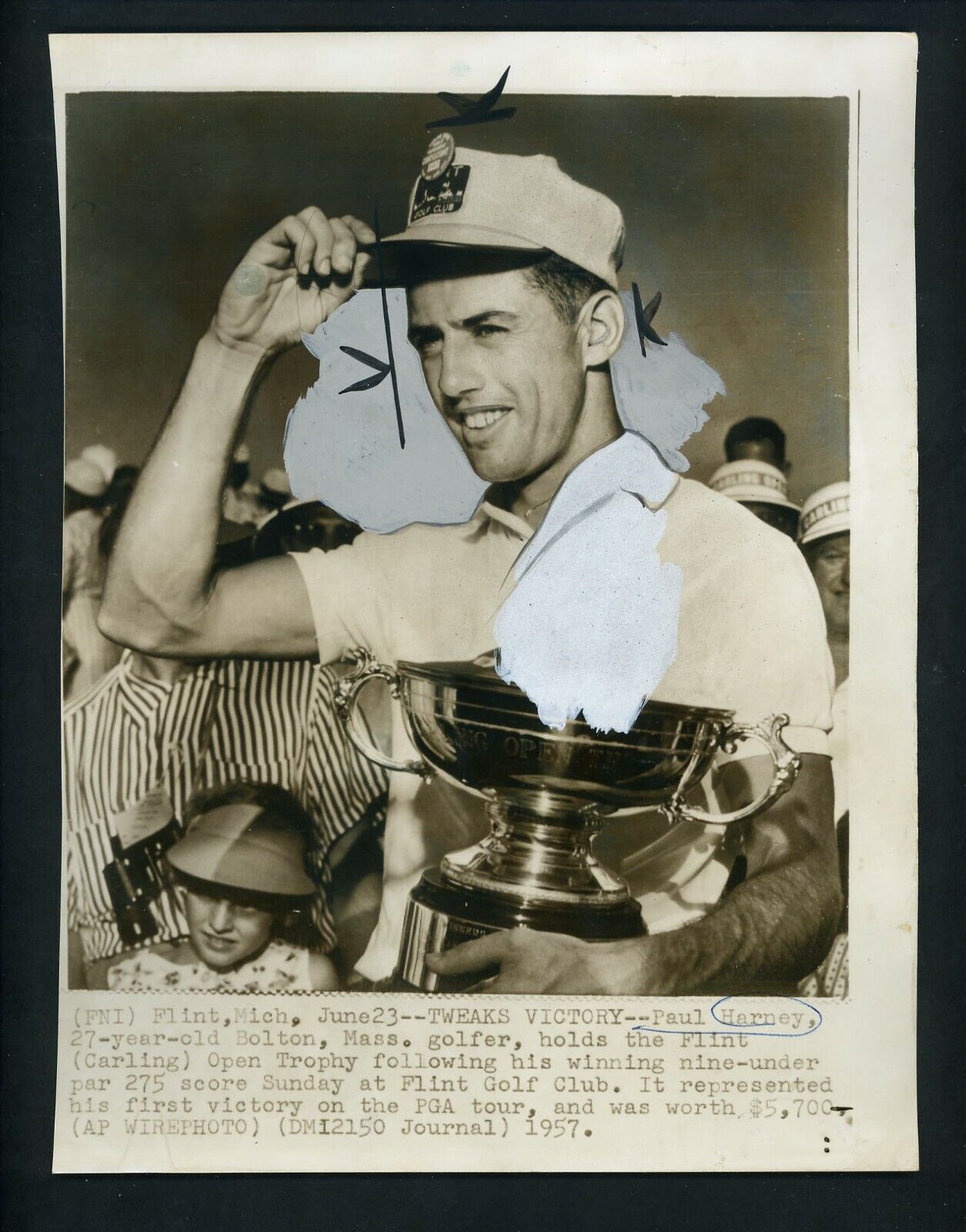 Paul Harney wins 1957 Carling Open Golf Tournament Press Photo Poster painting Flint Golf Club