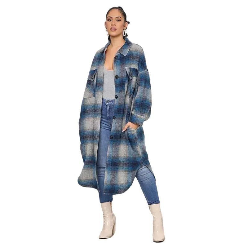  thdmladies Loose Plaid Jacket thedmladies