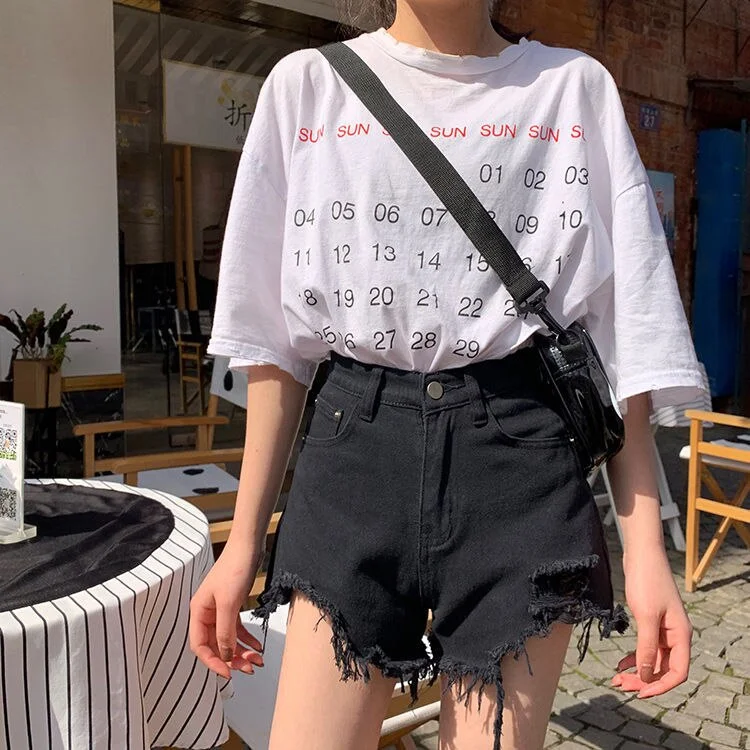 Shorts Women Patchwork Lace Blue Denim Straight Korean Style Simple Design Sweet Lovely Female Students Casual Slim Fashion Chi