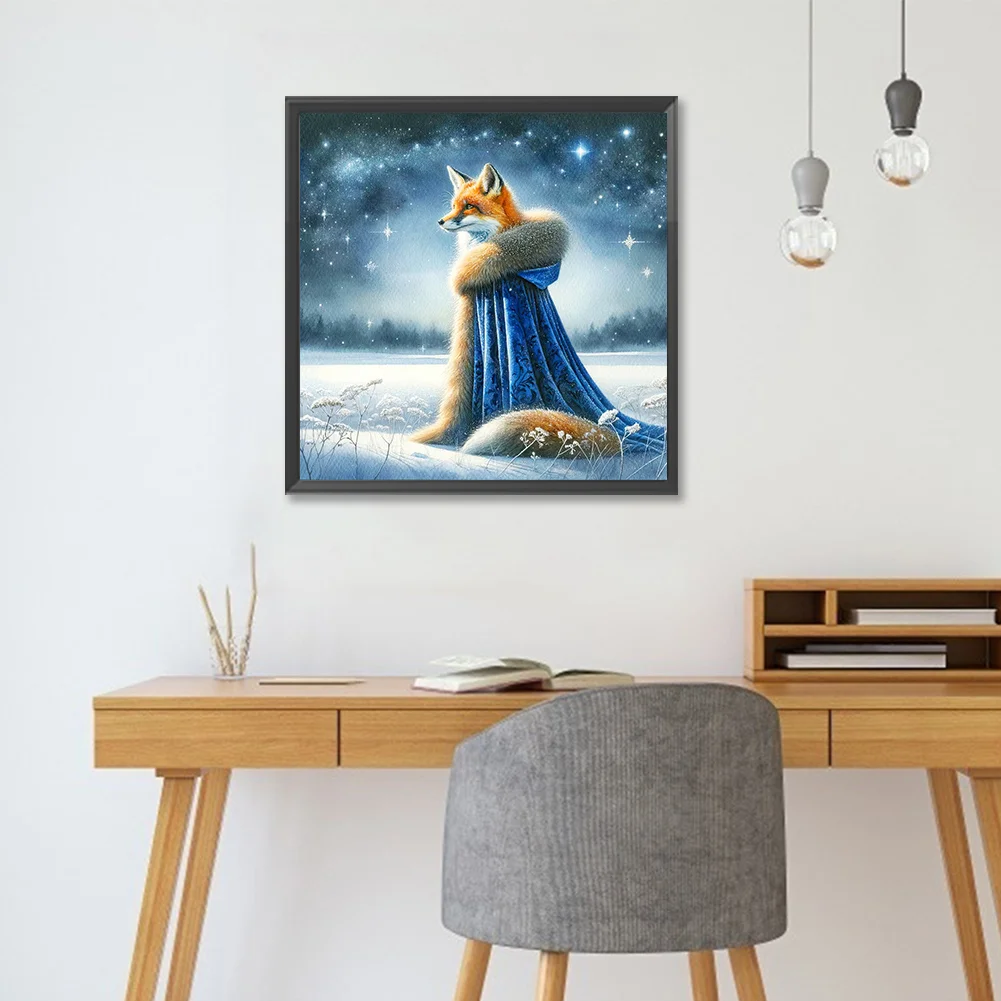 Full Round Diamond Painting 30*30cm - Aurora Fox
