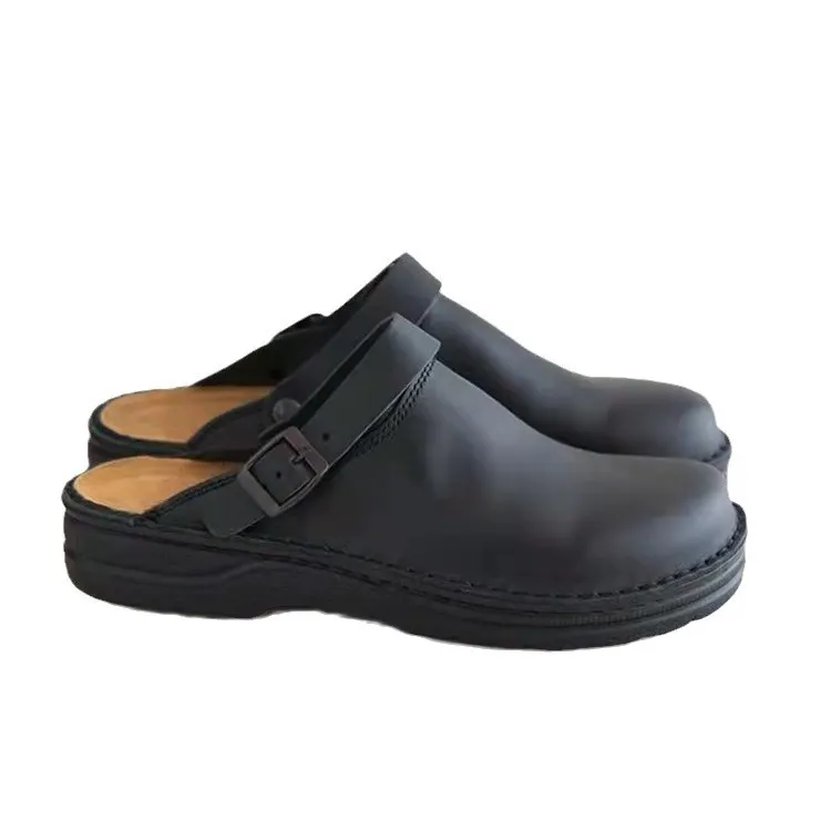 Breakj Breakj Men's Thick-Bottomed Back Empty Sandals Shallow Mouth Round Head Casual Large-Size Men's Sandals Slippers