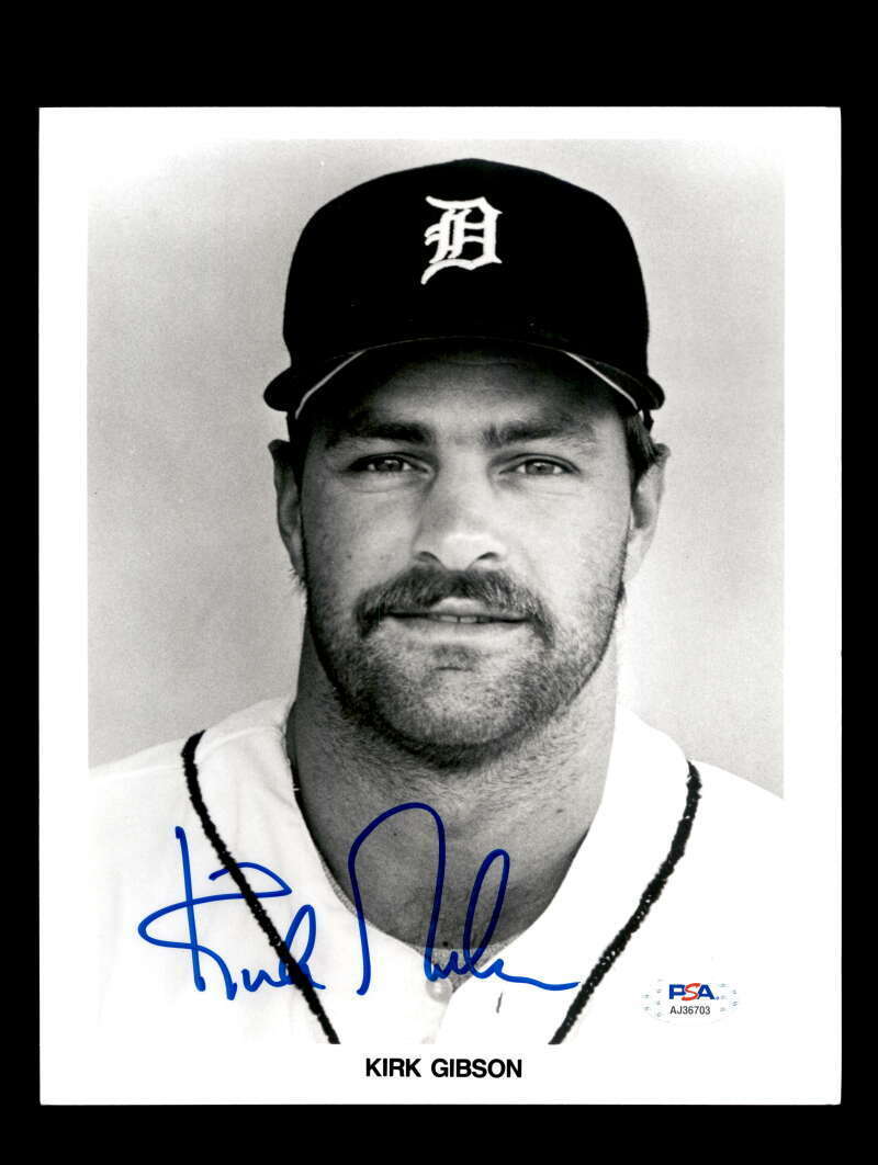 Kirk Gibson PSA DNA Coa Signed 8x10 Photo Poster painting Tigers Autographed
