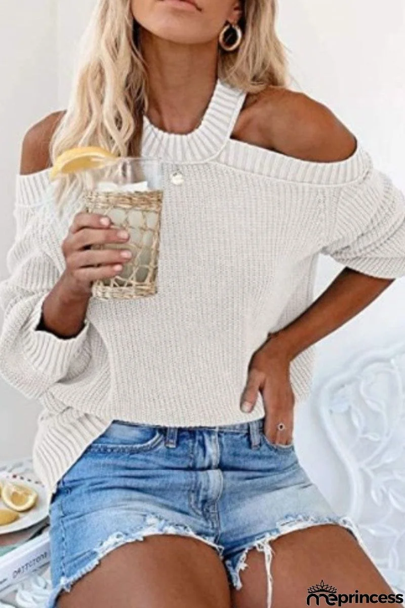 Cold Shoulder Knit Sweater