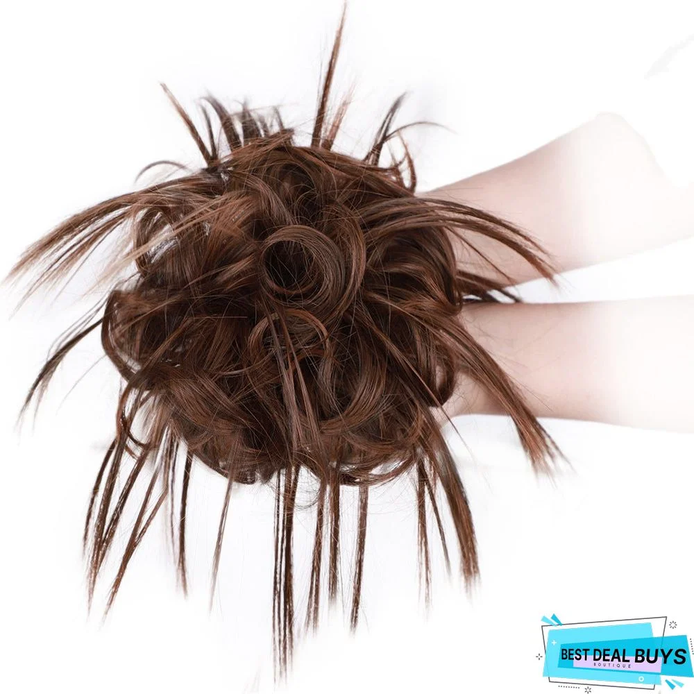 Rubber Band Chemical Fiber Wig Ring Chicken Tail Hair Ring Fluffy Curly Hair Ring