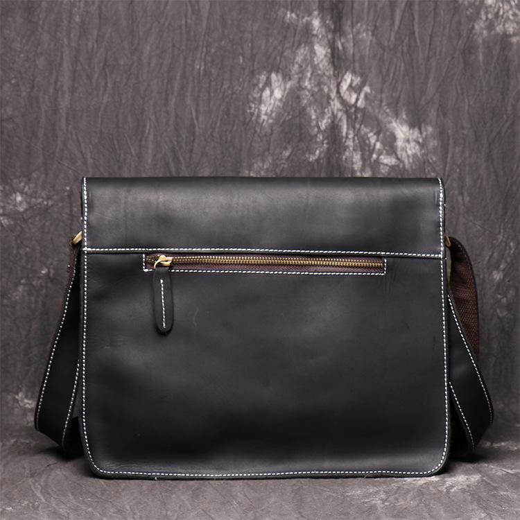 Vintage Handmade Leather Crossbody Messenger Bag