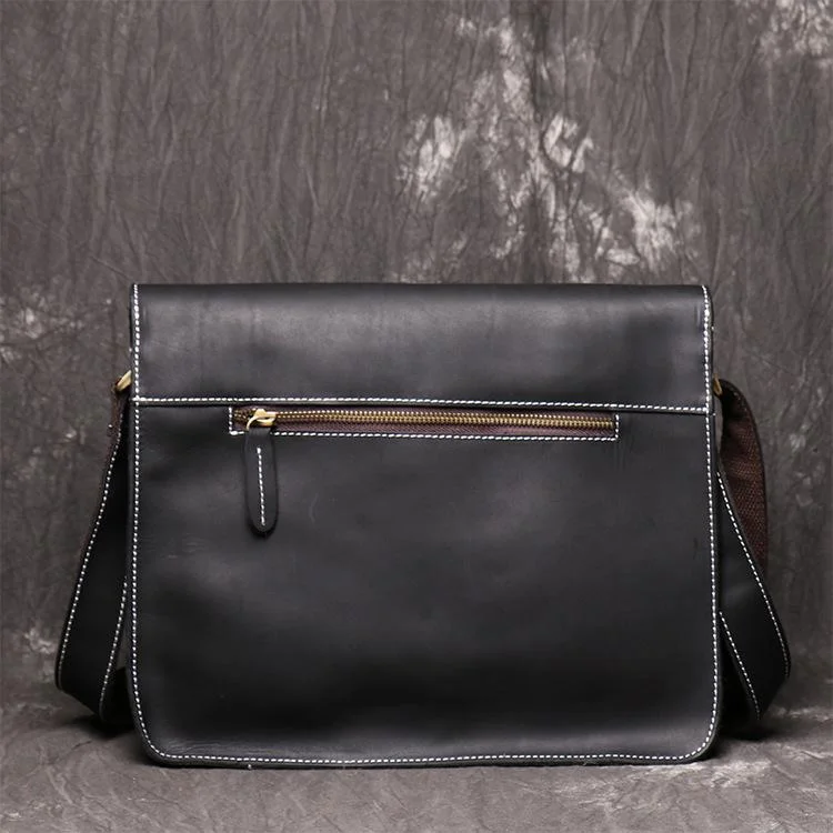 Vintage Handmade Leather Crossbody Messenger Bag