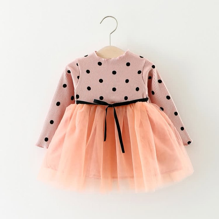 Baby Polka Dot Splicing Princess Dress