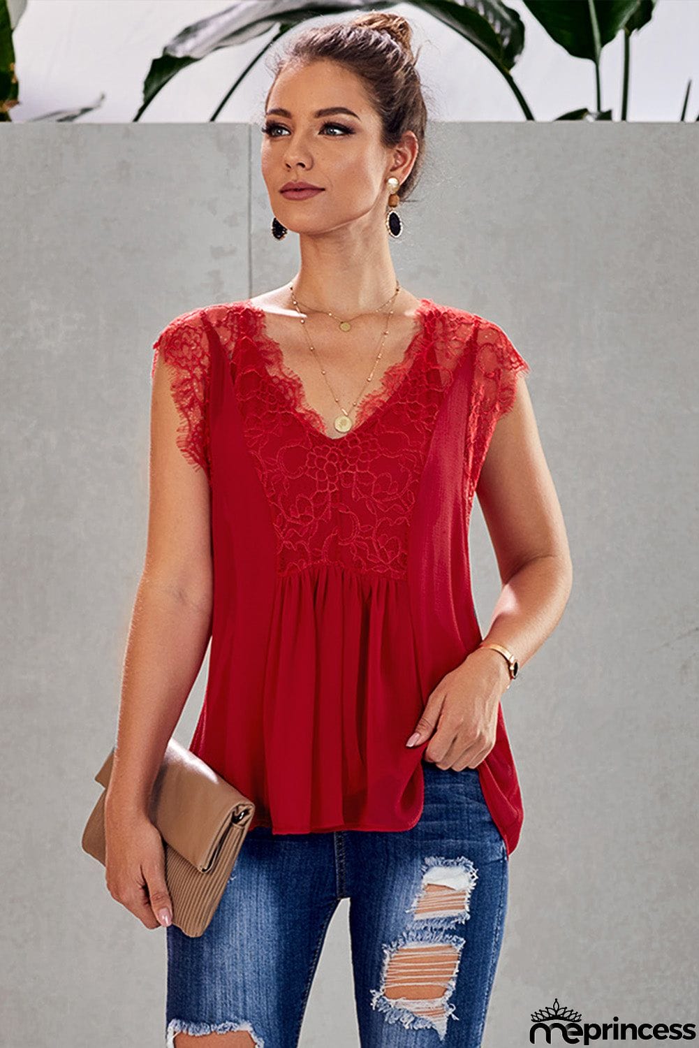 From A Dream Lace Tank Top with Vest