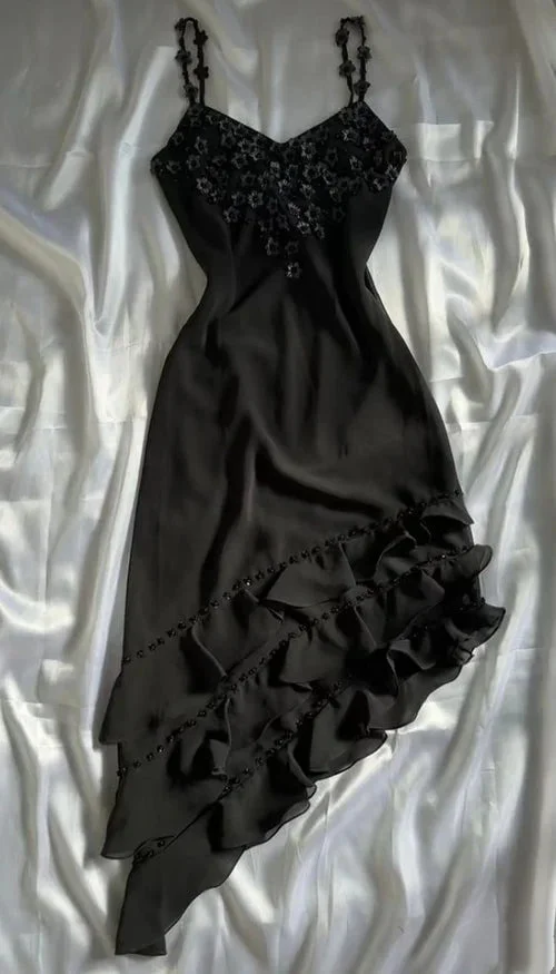 Black Floral Fairy Short/MidLength Unique Homecoming Dress