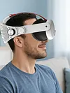 Soft Rubber HeadStrap for Meta Quest 3/3S Accessories Adjustable Replacement Strap Breathable Enhanced Support and Reduce Facial Stress