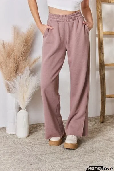 RISEN High Waist Slit Wide Leg pants