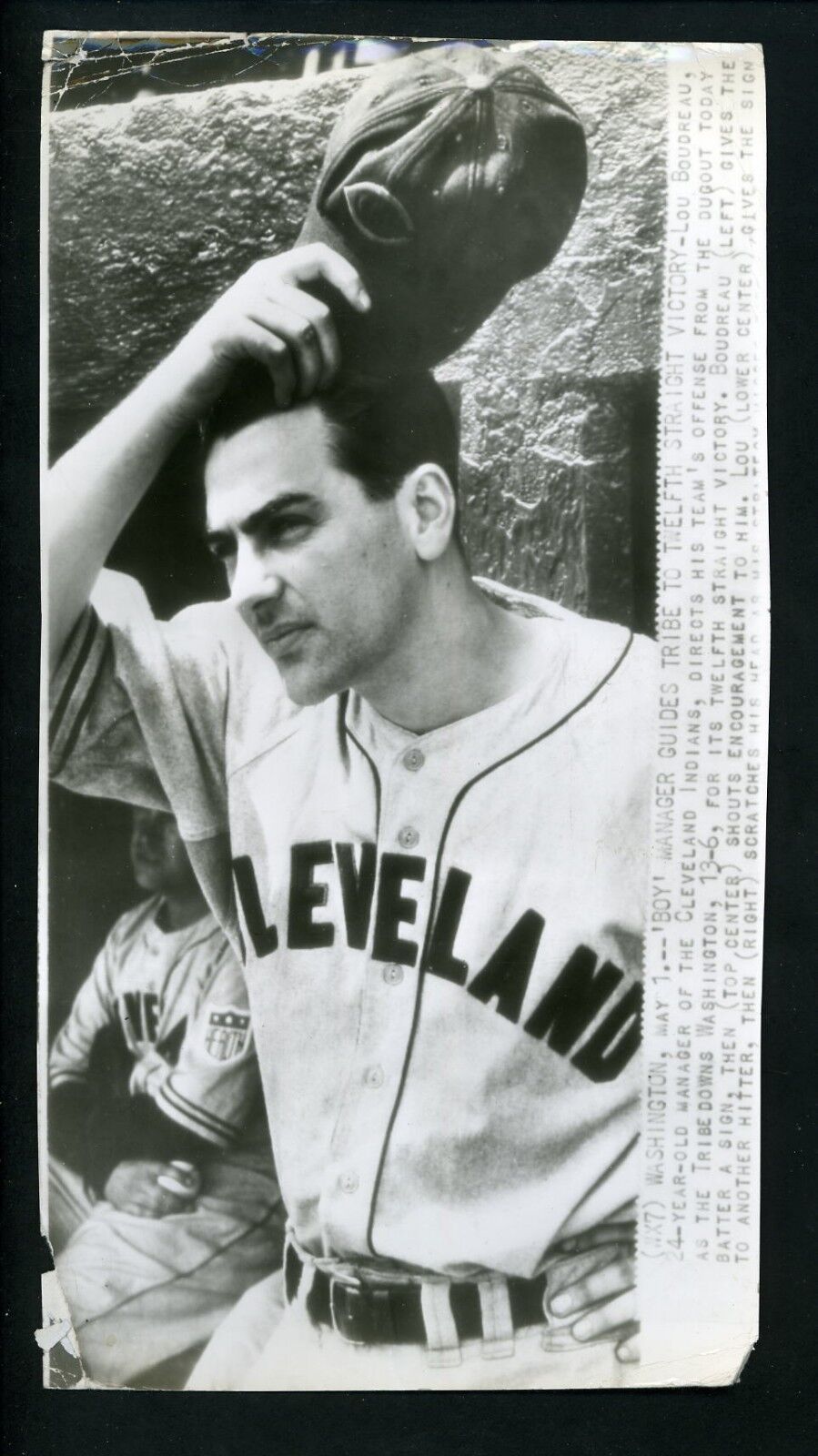 Lou Boudreau Cleveland Indians Manager 1942 Press Photo Poster painting