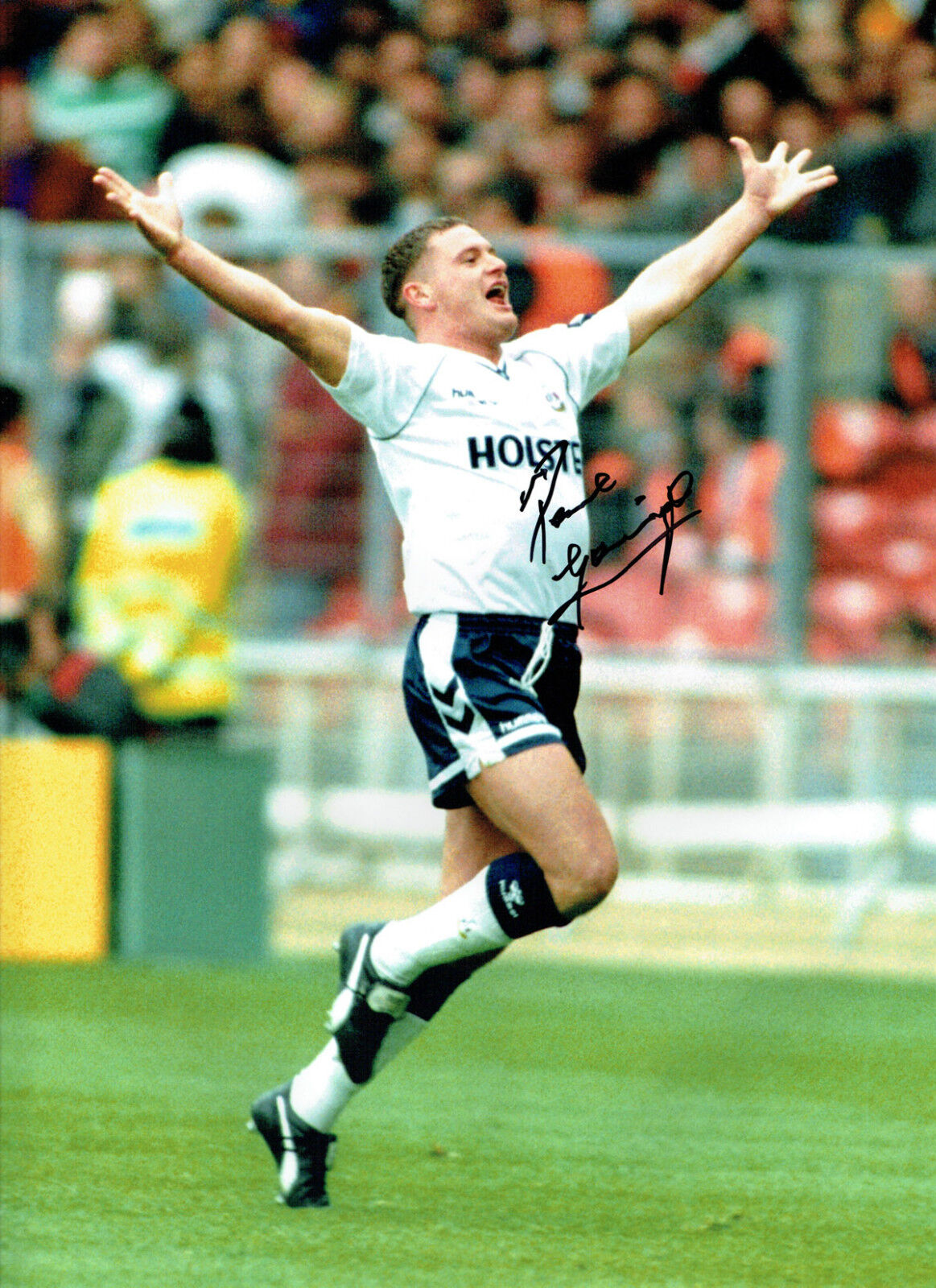 Paul GAZZA Gascoigne Signed Autograph 16x12 Tottenham SPURS Photo Poster painting AFTAL COA