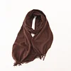 Plain Colors Tassels Unisex Scarf Team Event Anniversary Shawl
