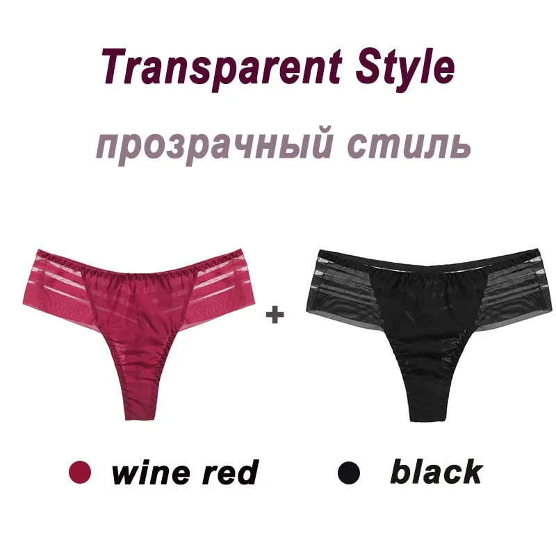 2PCS/Set Women's Panties Sexy Perspective Lace Panties Seamless  Ladies Underwear Female Underpants Cotton Crotch Lingerie M-XL