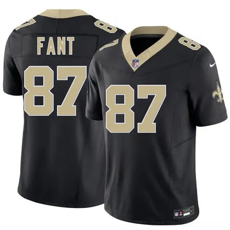 Men's New Orleans Saints #87 Noah Fant Black 2026 F.U.S.E Vapor Limited Stitched Football Jersey