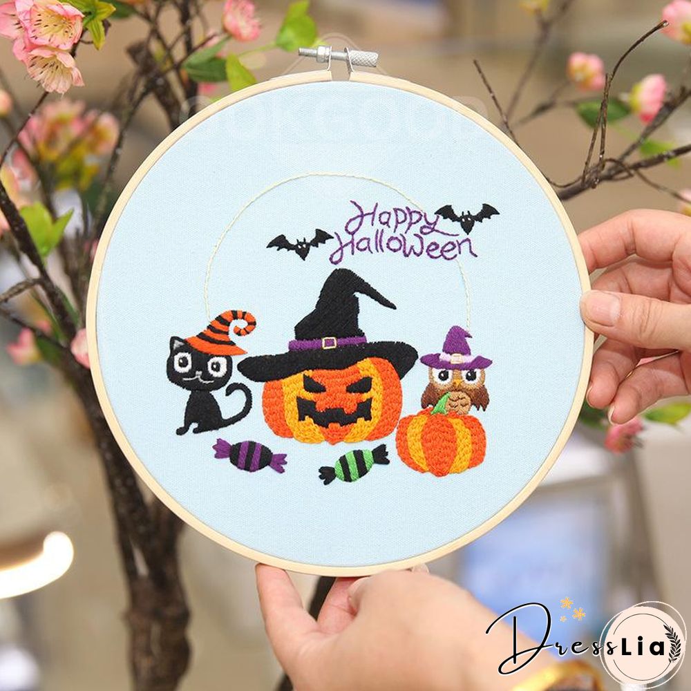 Halloween DIY Embroidery Kit For Home Decor Gift