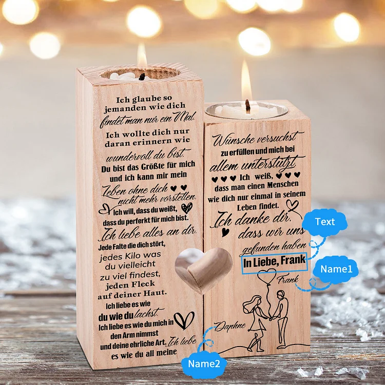 Kettenmachen Personalisierte 2 Namen & Text Kerzenhalter-Ich glaube so jemanden wie dich findet man nur ein Mal-Geschenk für Paare