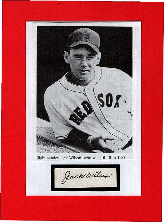 1935-41 JACK WILSON-BOSTON RED SOX AUTOGRAPHED CUT W/Photo Poster painting-(d.1995)