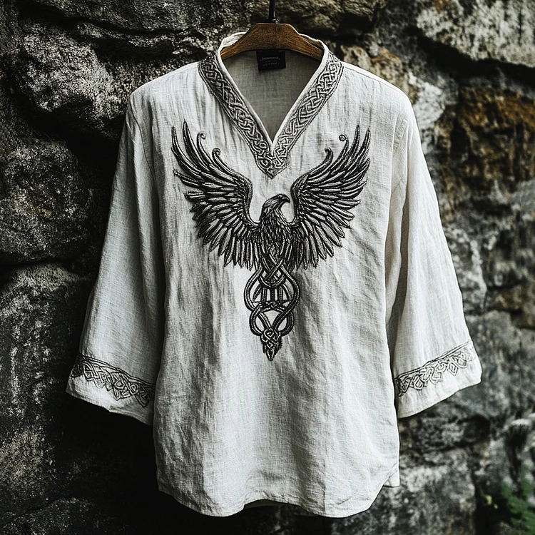 Men's Celtic Knot Eagle Totem Mythology Long Sleeve T-shirt