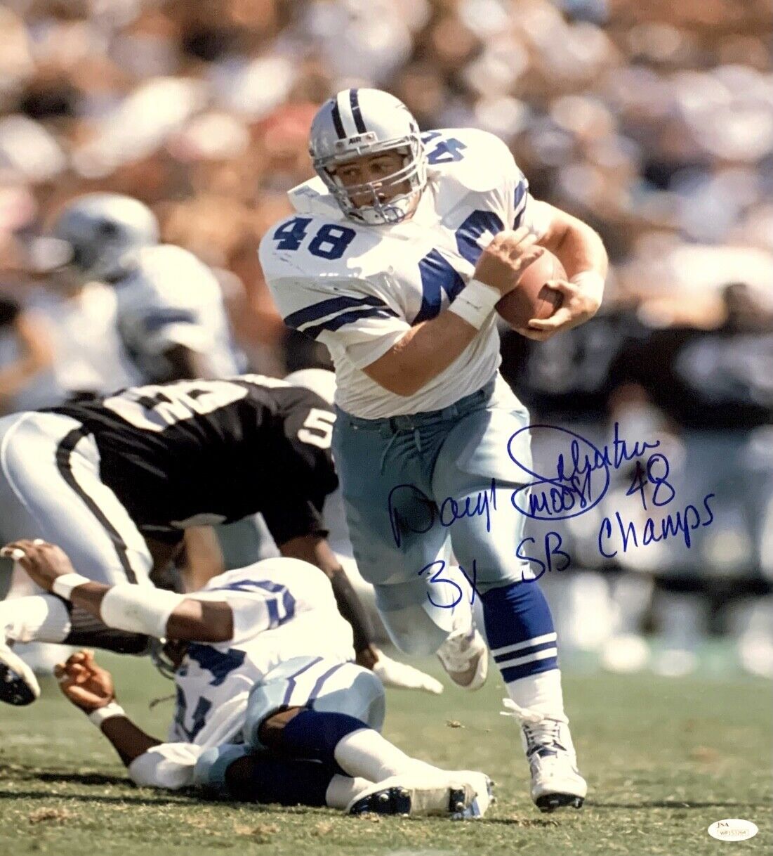 Daryl Johnston Signed Dallas Cowboys 16x20 Photo Poster painting JSA WP153264 w/ Inscription