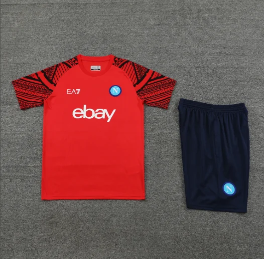 23/24 Naples Napoli Training Kit Short Sleeve Red Football Shirt Thai Quality