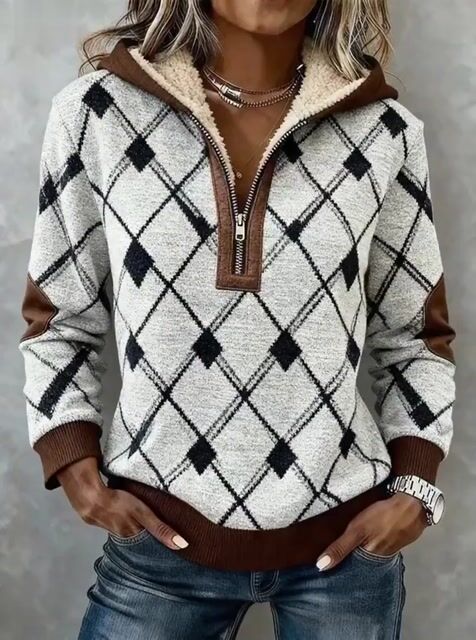 Women'S Casual Color-Blocked Pullover Sweatshirt 