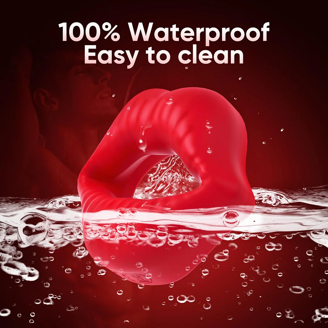 Unique Red Lip Silicone Penis Ring Enjoys Pleasure