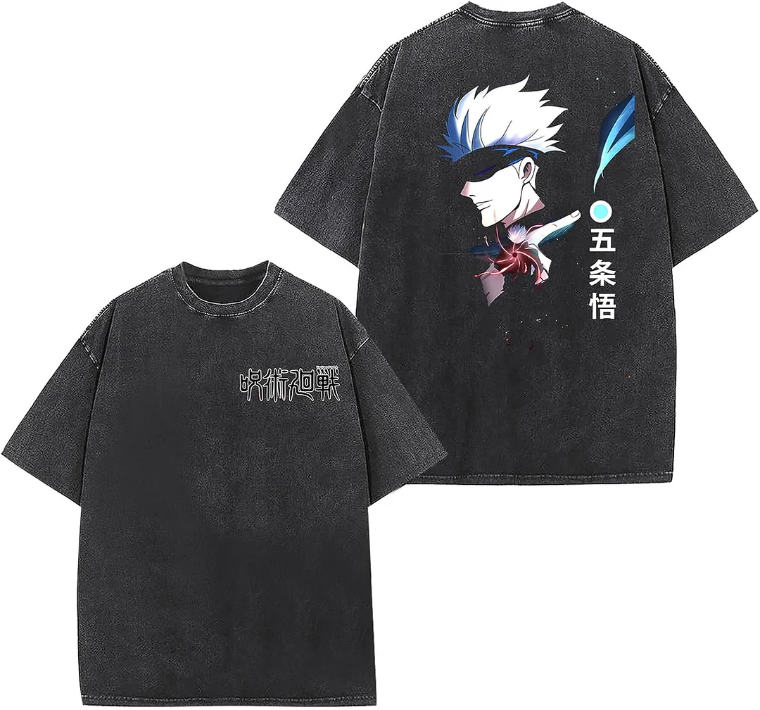 Jujutsu Kaisen Satoru Gojo Printed Oversize Washed T-Shirt