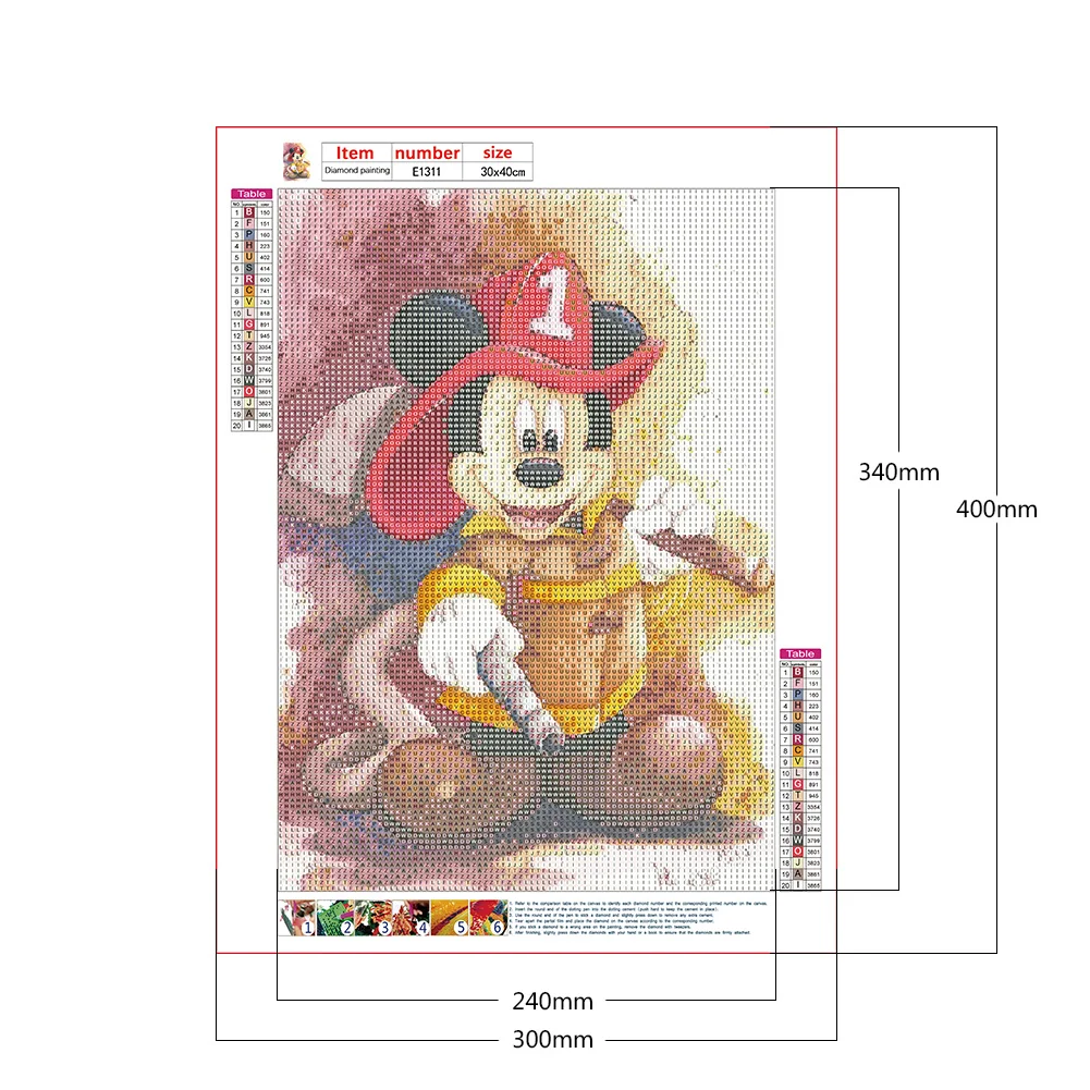 Diamond Painting - Full Round Drill - Cartoon Mouse(30*40cm)