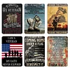 (US Only)6Pcs Metal Veterans Tin Sign Rectangular Iron Painting Wall Home Decor 30x40cm