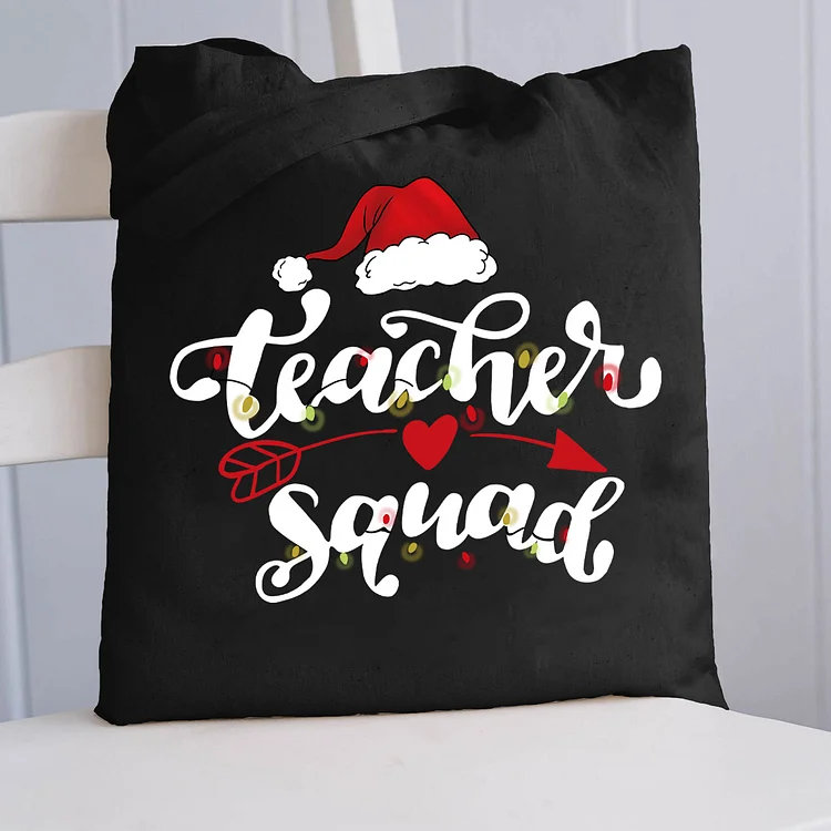 Pupiloves  Christmas Teachers Squad Tote Bag