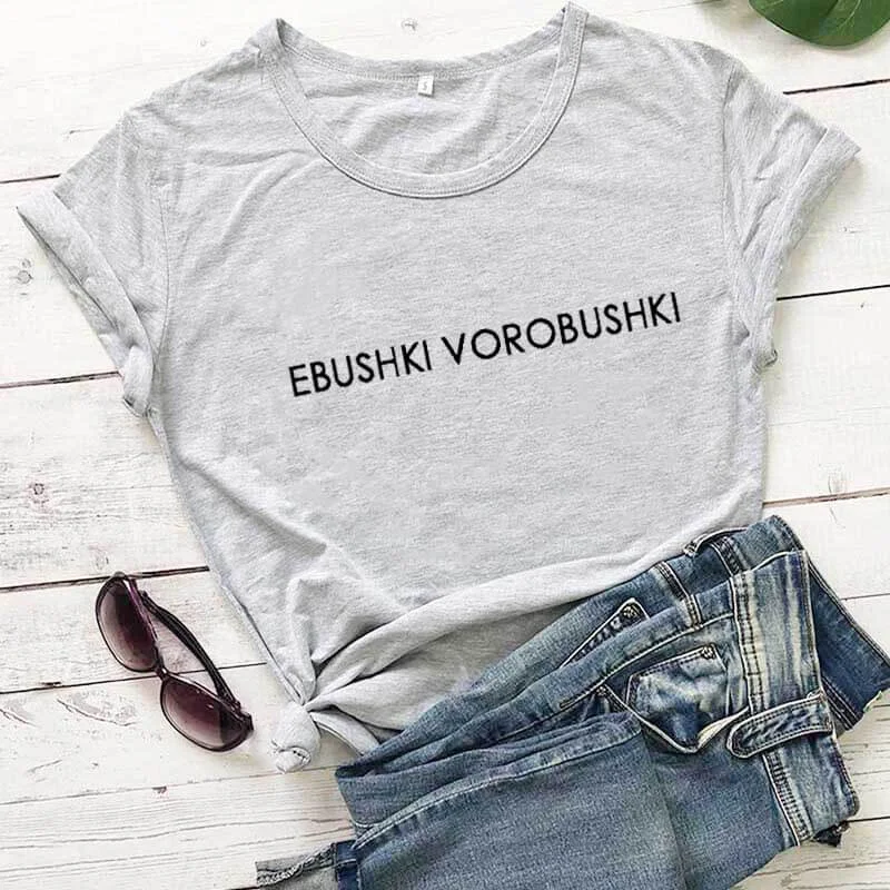 Russian Letter Tees New Arrival Summer Women Funny T Shirt Female Cute Slogan T shirt