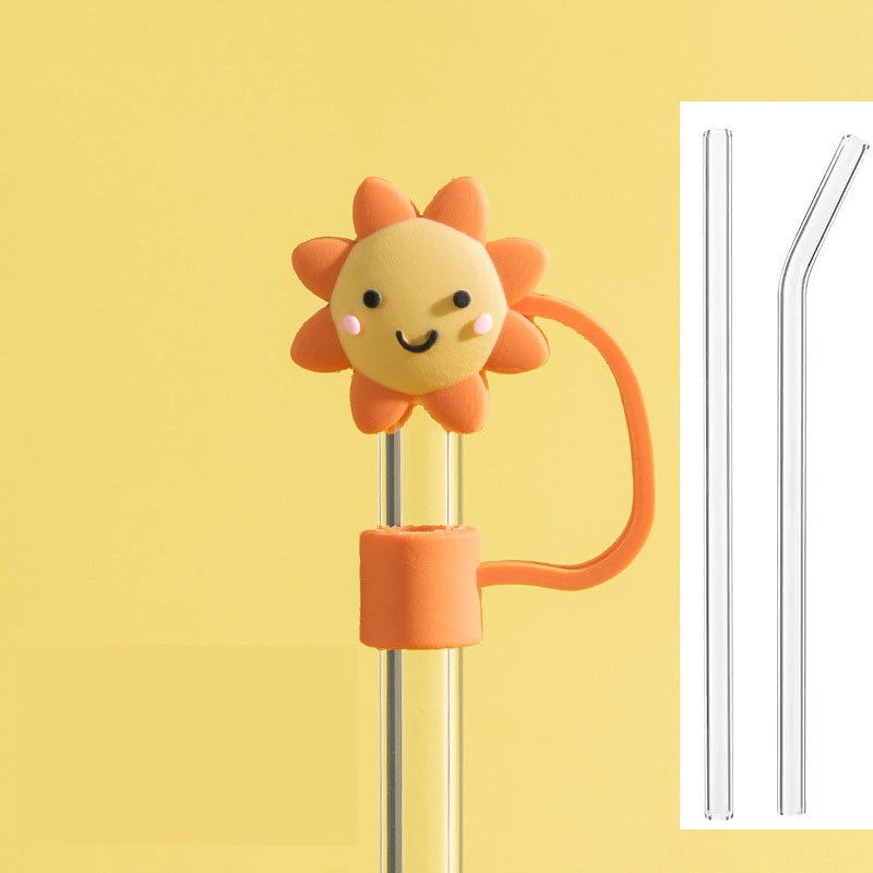 Casual Elegant Cute Flower Silica Gel Straw Decorative Cap 1 Piece