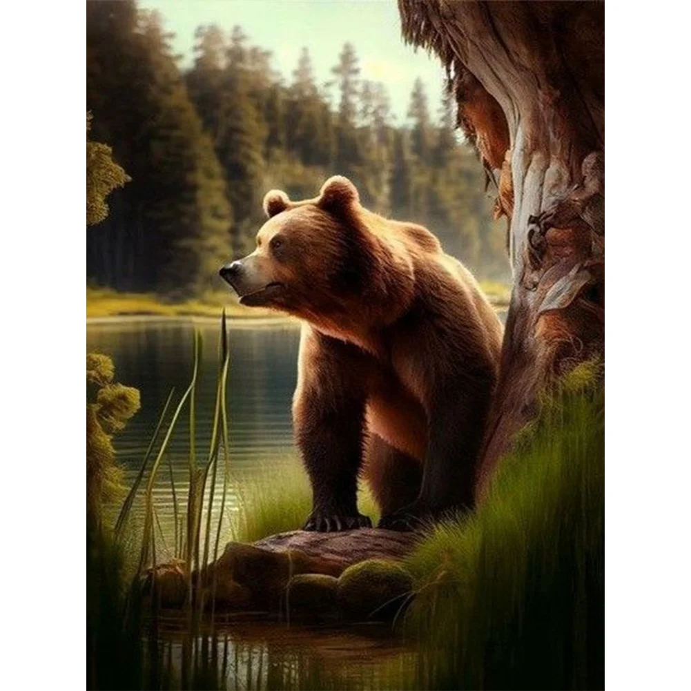 Full Round Diamond Painting - Brown Bear(Canvas|30*40)