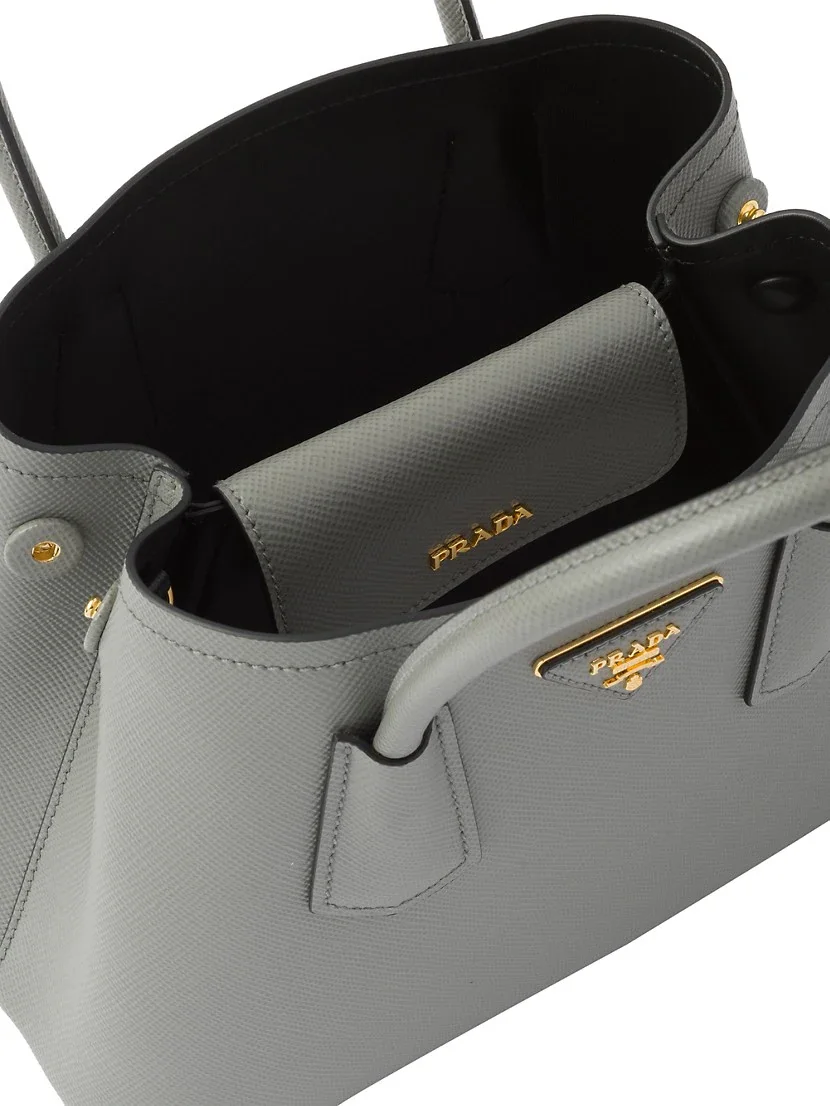 Prada Double Saffiano Leather Mini Bag grey